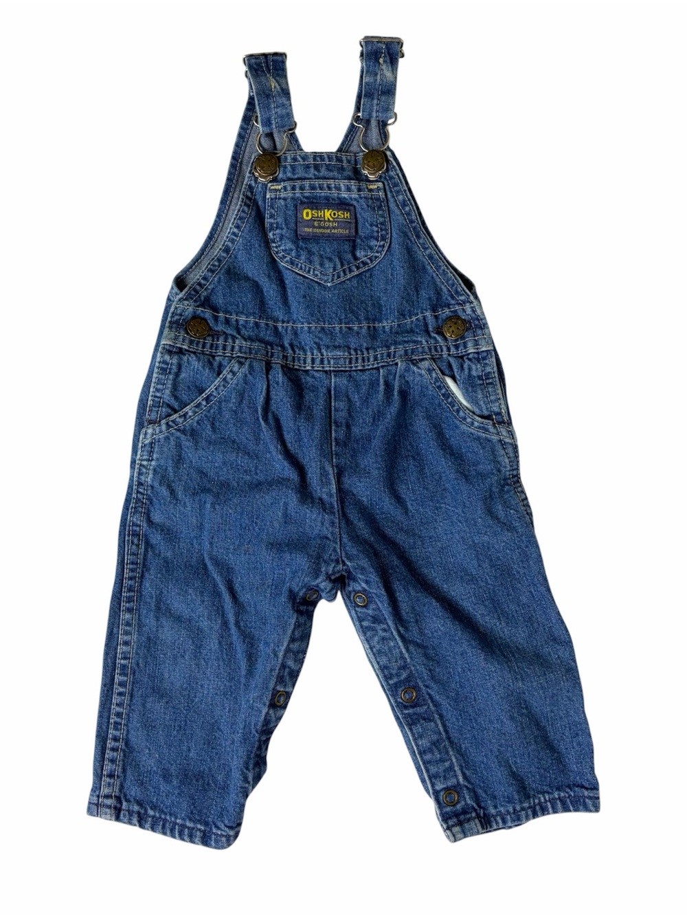 Vintage 90s OshKosh B’Gosh Denim Overalls 12M Made USA Baby